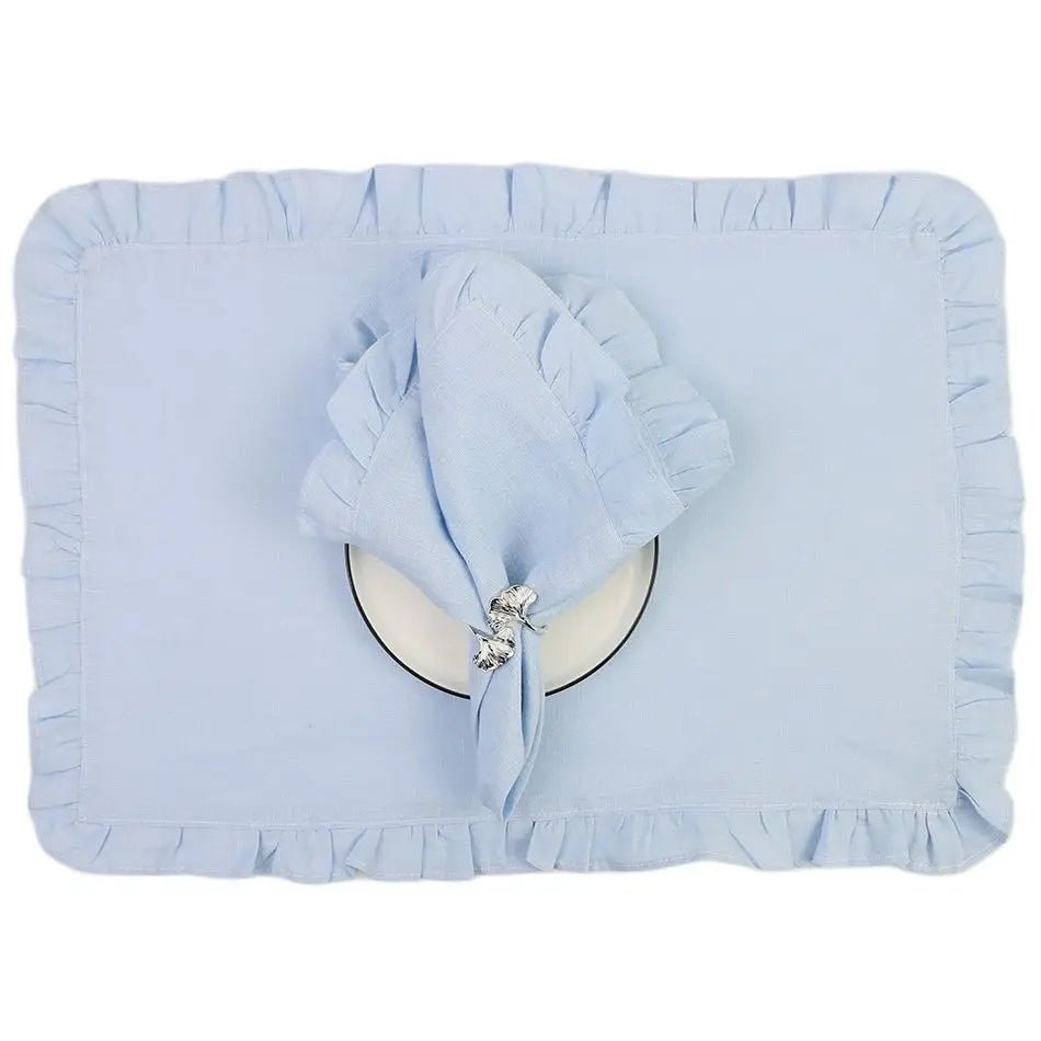 LINENBLOOM – Handcrafted Linen Napkin with Soft Ruffle Edge