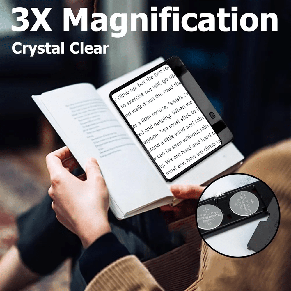 LITPAGE – 3X LED koko sivun lukulasilevy