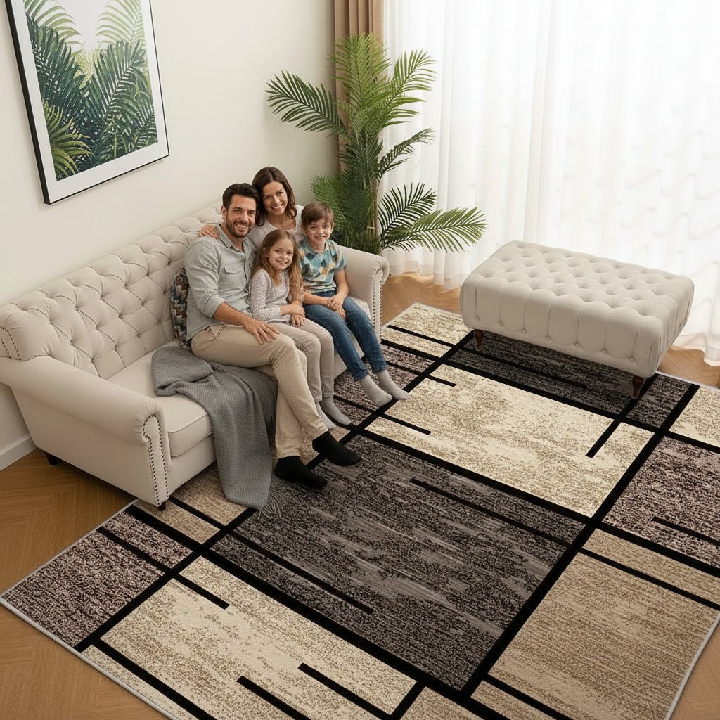 GEOFLOOR – Premium Geometric Area Mat Design for Living Room & Office 1