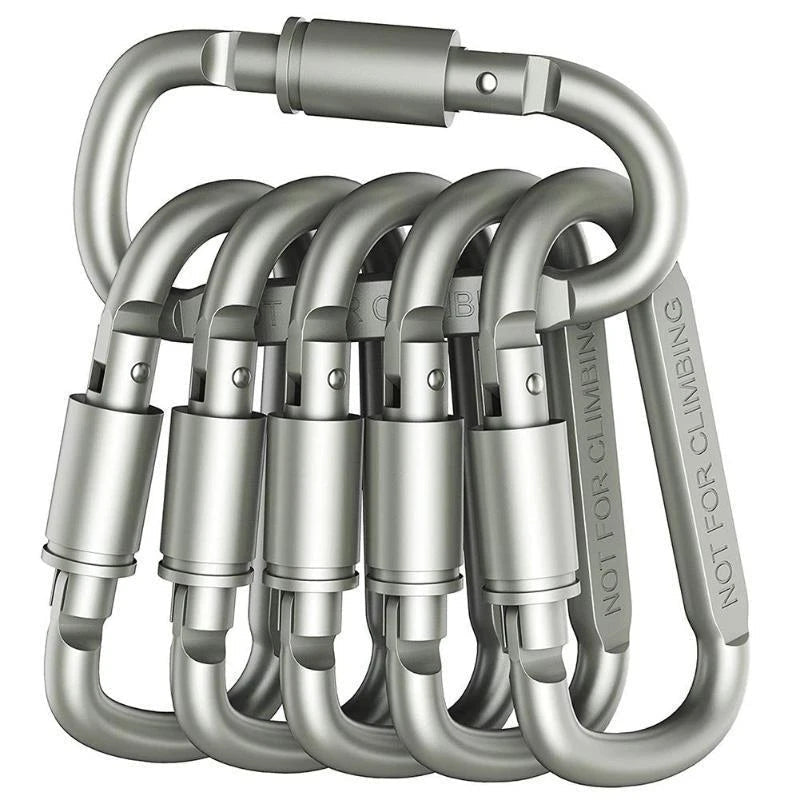 Durable Aluminum Carabiner Set - 4-6PCS Waterproof Keychain Clips for Outdoor Use 1