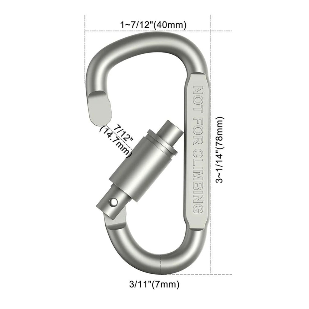 Durable Aluminum Carabiner Set - 4-6PCS Waterproof Keychain Clips for Outdoor Use 2