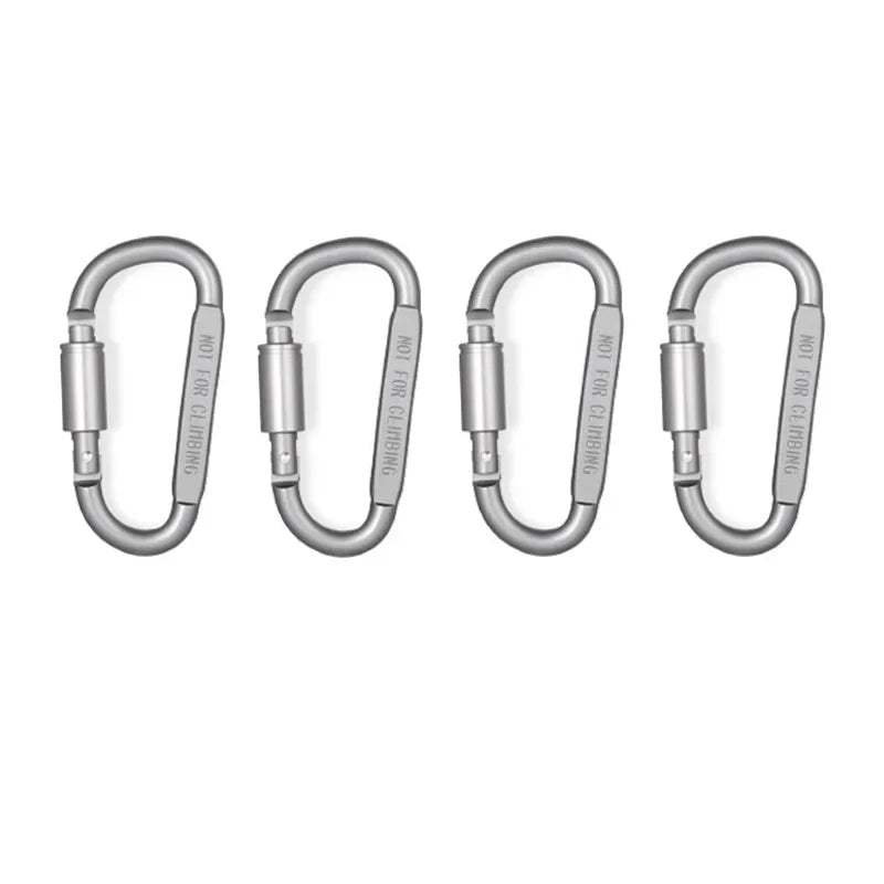 Durable Aluminum Carabiner Set - 4-6PCS Waterproof Keychain Clips for Outdoor Use 7