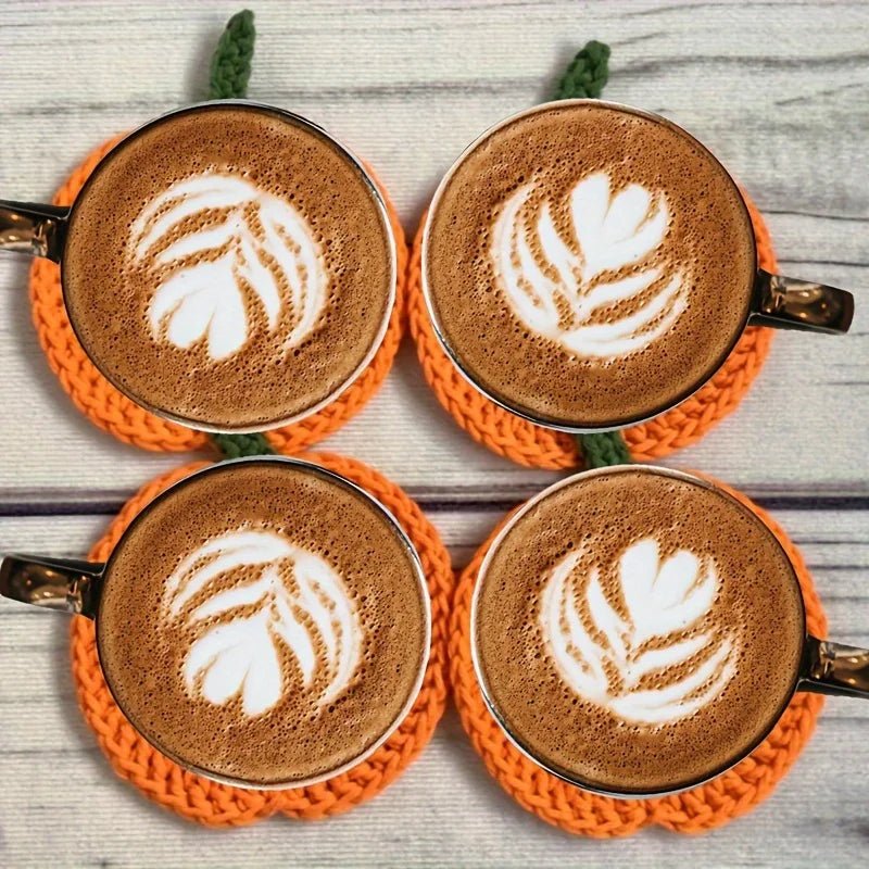 Handmade Crochet Pumpkin Coasters - Unique Fall Table Decor & Kitchen Accessory 2