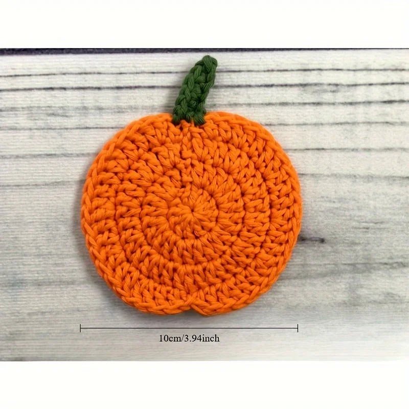 Handmade Crochet Pumpkin Coasters - Unique Fall Table Decor & Kitchen Accessory 1