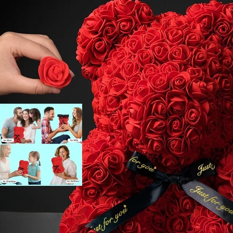ROSEBLOOM BEAR – Handmade rose teddy bear made from everlasting blooms 4