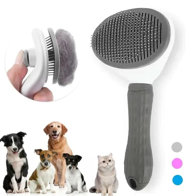 Illustration of Cat Grooming Brush With De Matting Edge