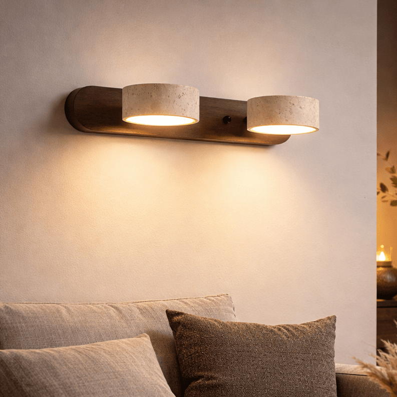 LUMÉNE – Travertine LED Wall Sconce for Architectural Luxury