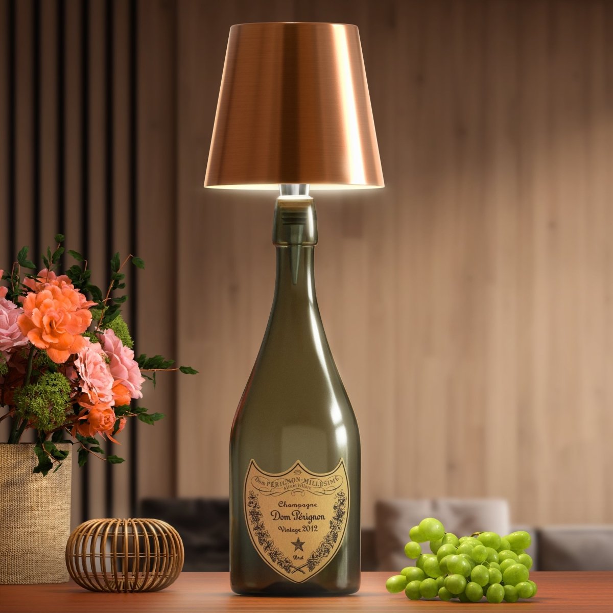 LumiBottle – Lampe à câble pour bouteilles avec lumière LED blanc chaud