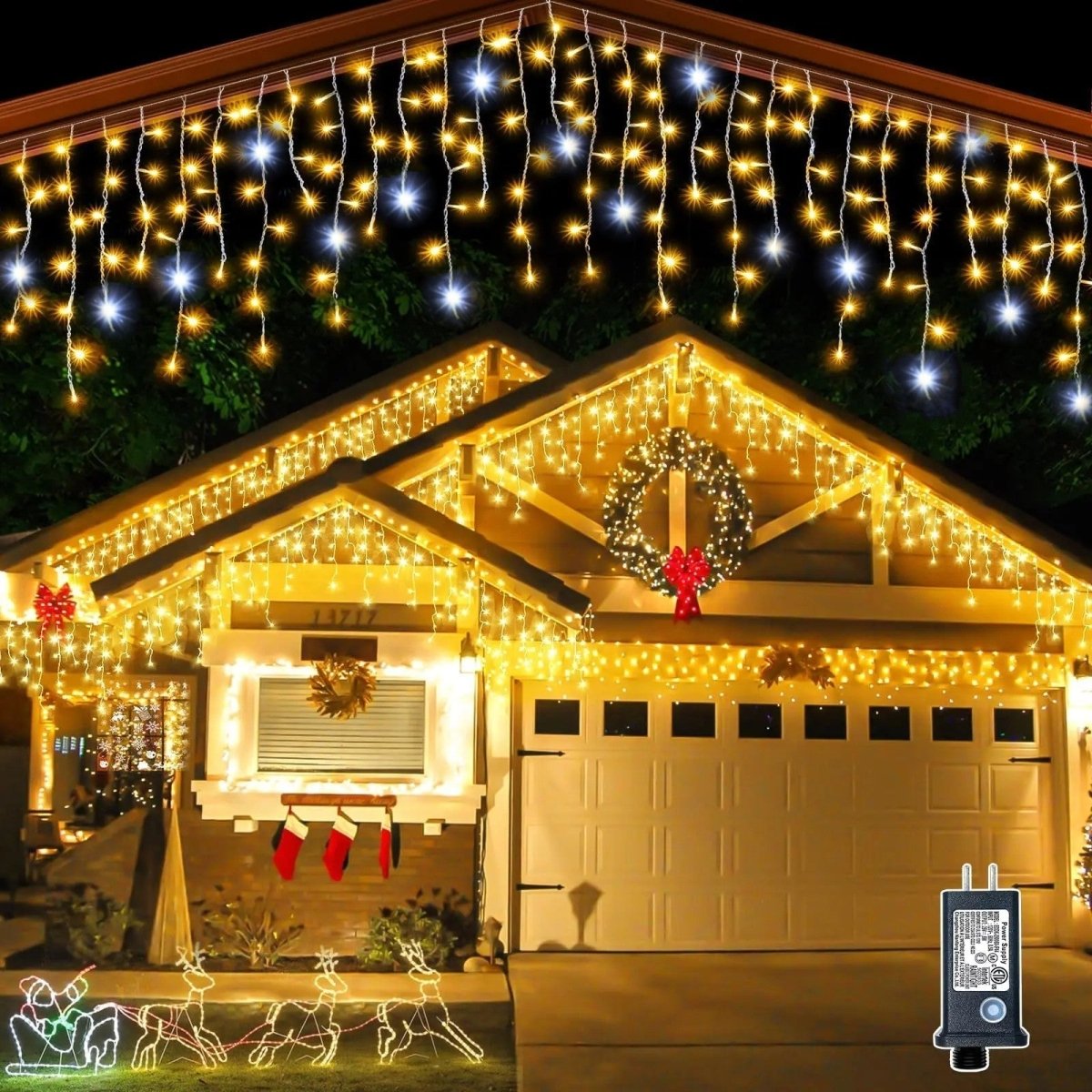 LED Garden Lighting Curtains - 4m Sparkling White LED String Lights for Outdoor Decor 0
