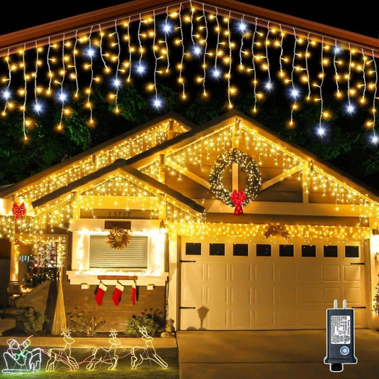 LED Garden Lighting Curtains - 4m Sparkling White LED String Lights for Outdoor Decor 0