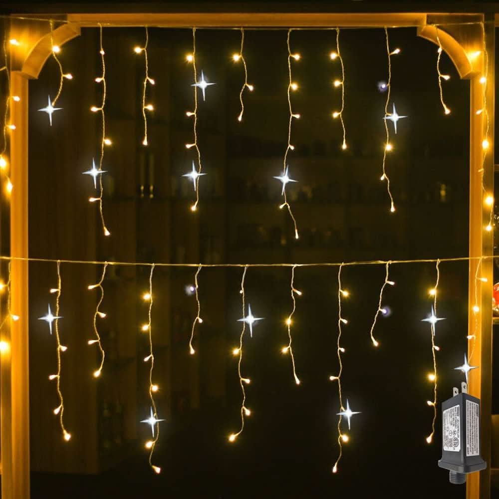 LED Garden Lighting Curtains - 4m Sparkling White LED String Lights for Outdoor Decor 2
