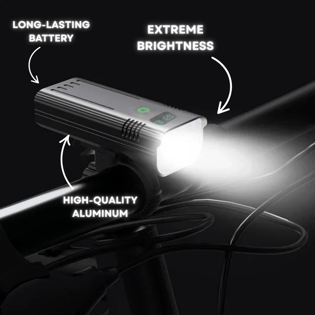 ROADGLOW X – 5000 lumenin pyörävalo, jossa 12 LEDiä ja USB-C-ladattava akku