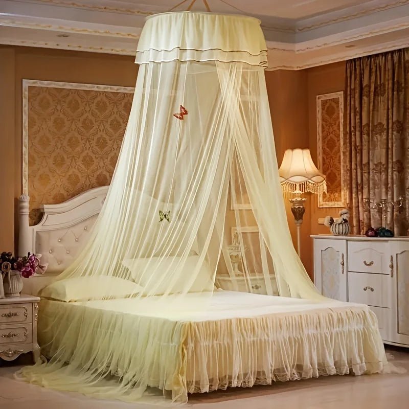 Elegant Princess Dome Mosquito Net with Luminous Butterfly Decor - 100% Polyester 9