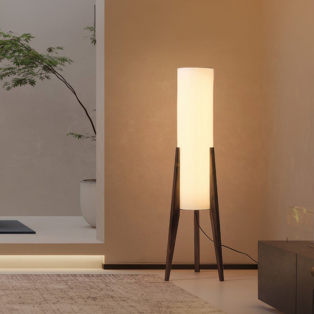 SIMPLORA – Scandinavian Walnut Floor Lamp with Dimmable LED Lighting 3