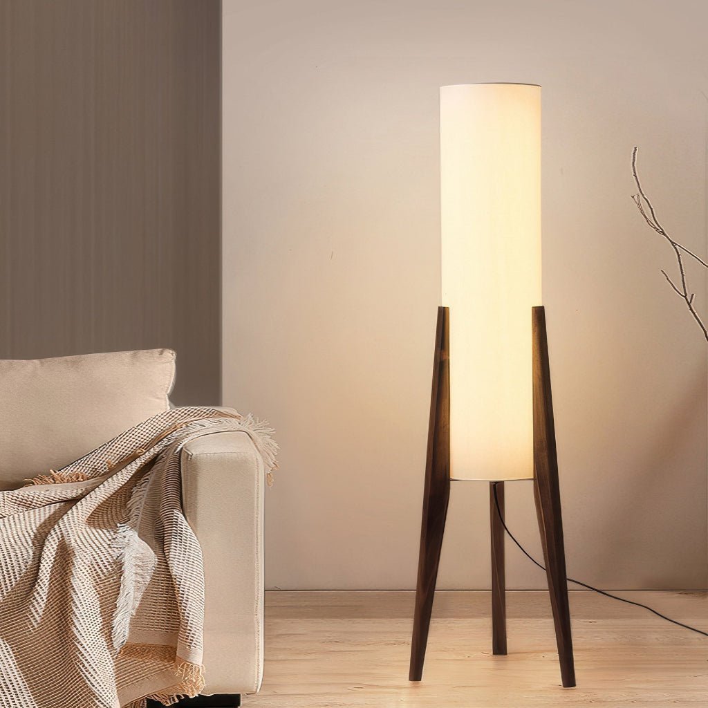 SIMPLORA – Scandinavian Walnut Floor Lamp with Dimmable LED Lighting 1