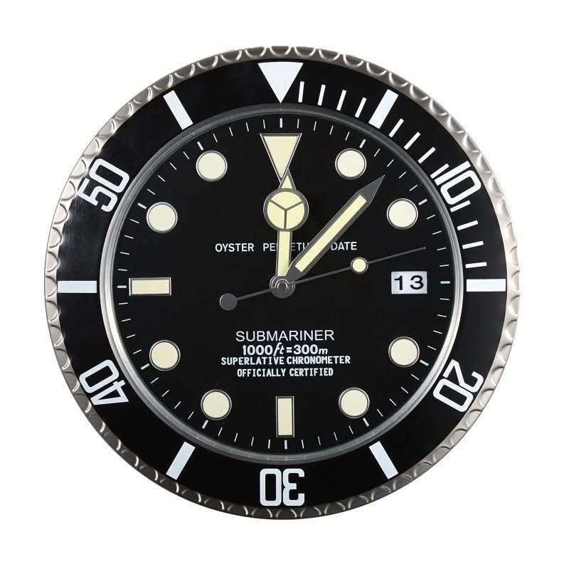 Contemporary Silent Wall Clock with Luminous Hands & Stainless Steel Frame 0