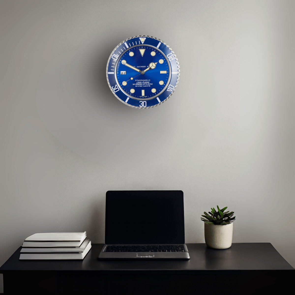 Lumora Modern Silent Wall Clock | Luminous stainless steel clock with battery-operated precision