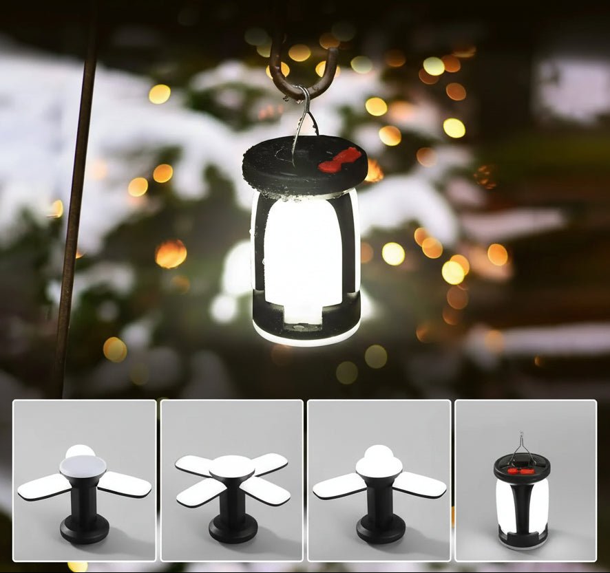 Portable Solar USB Camping Lantern with 90° Folding Leaf, 2400mAh Battery 3