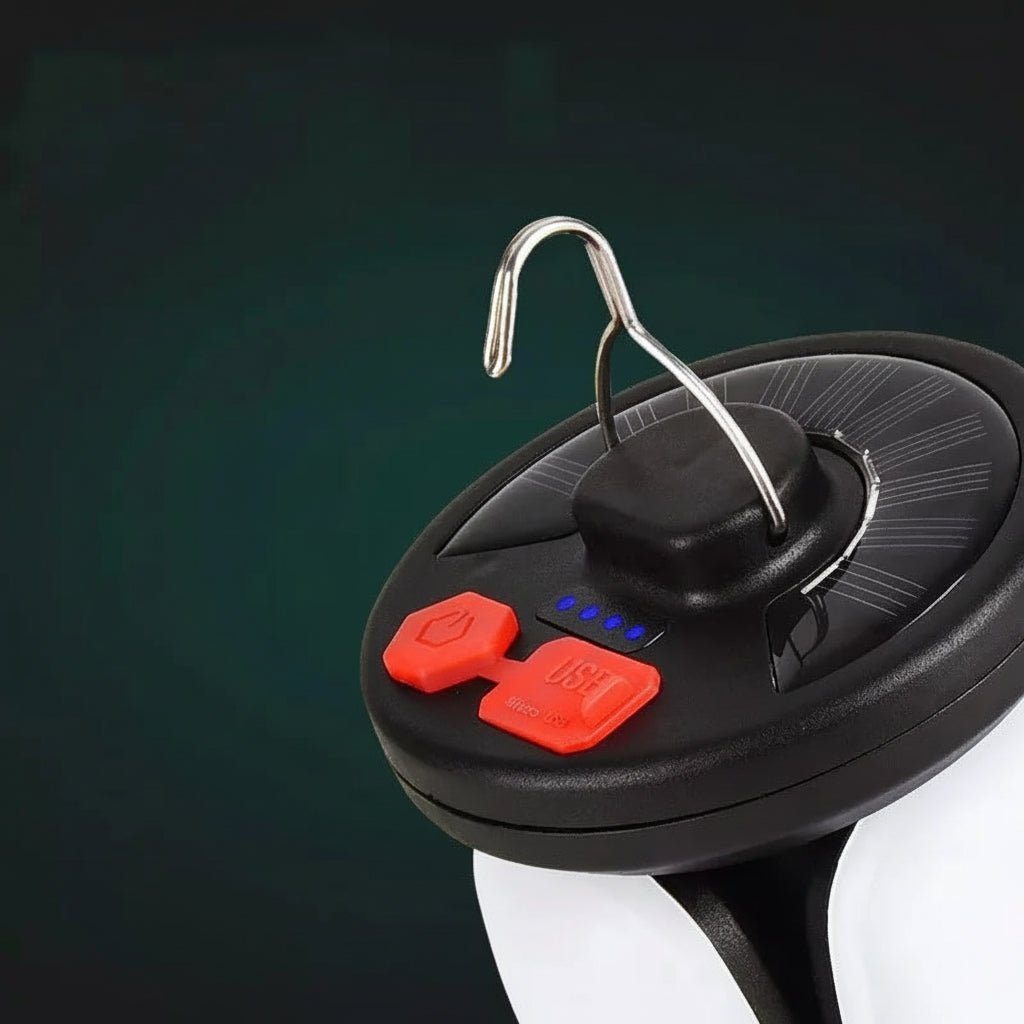 Portable Solar USB Camping Lantern with 90° Folding Leaf, 2400mAh Battery 2