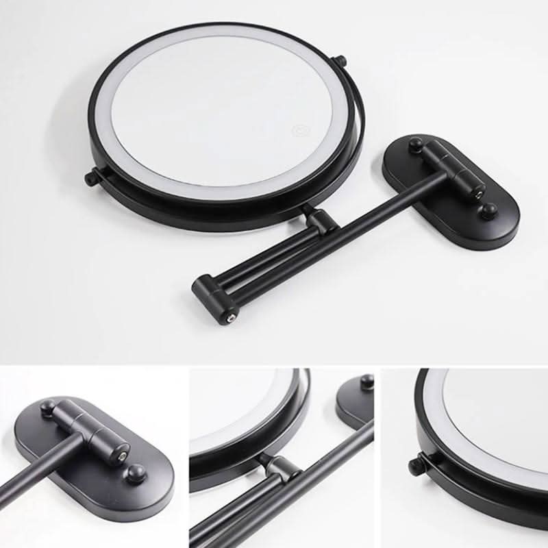 Elegant Black LED Vanity Mirror with 3-Color Touch Control Lighting 6