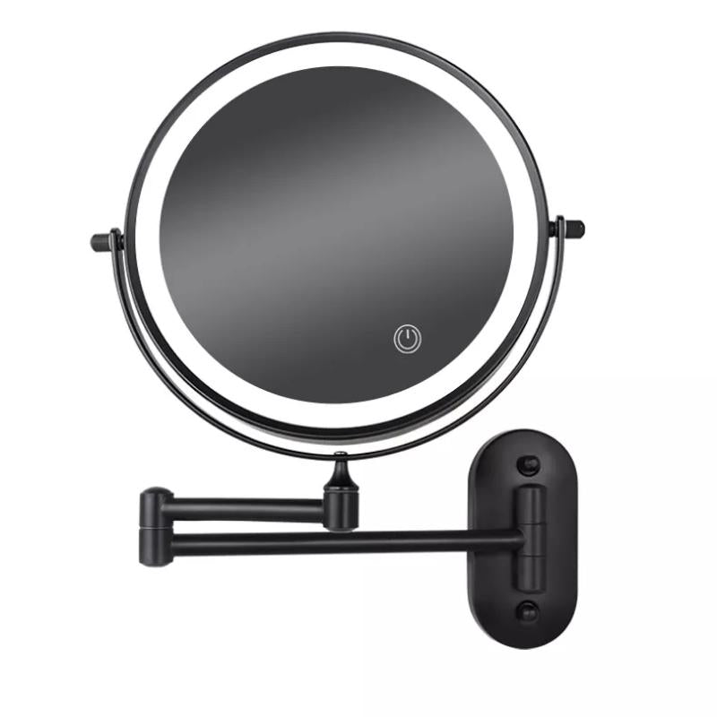 Elegant Black LED Vanity Mirror with 3-Color Touch Control Lighting 4
