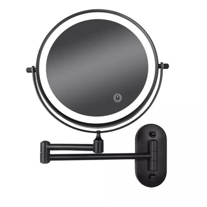 Elegant Black LED Vanity Mirror with 3-Color Touch Control Lighting 4