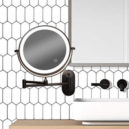 Elegant Black LED Vanity Mirror with 3-Color Touch Control Lighting 3