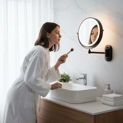 LUMIVIEW – Espejo Aumentador LED Recargable con Control Táctil