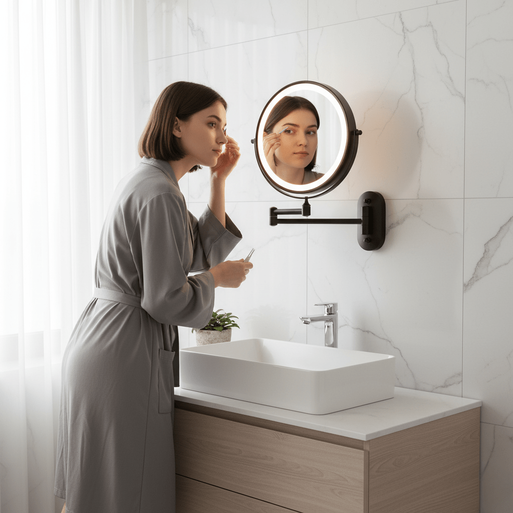 LUMIVIEW – Espejo Aumentador LED Recargable con Control Táctil