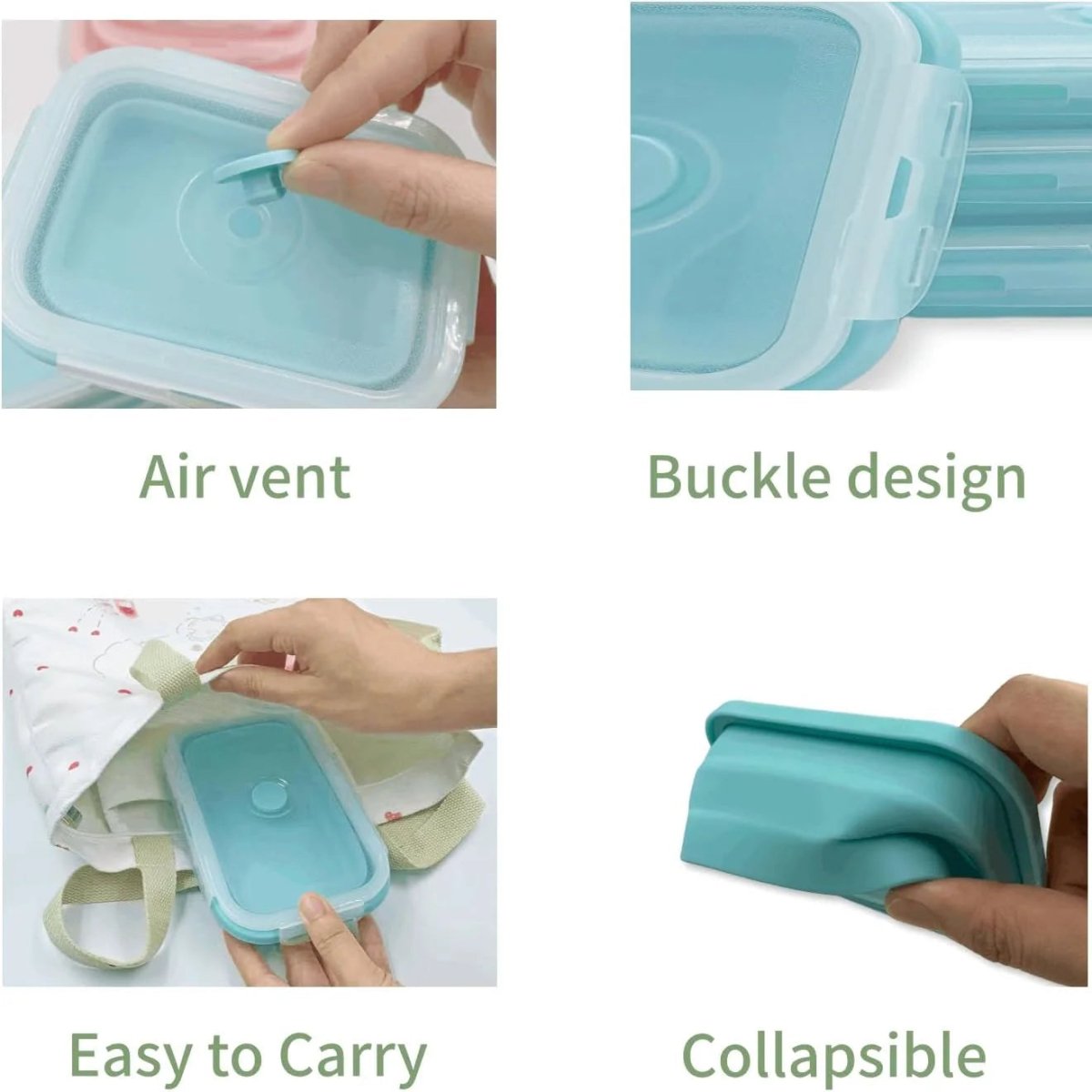 BOXIFY – Collapsible Silicone BPA-Free Food Lunch Box Set 3
