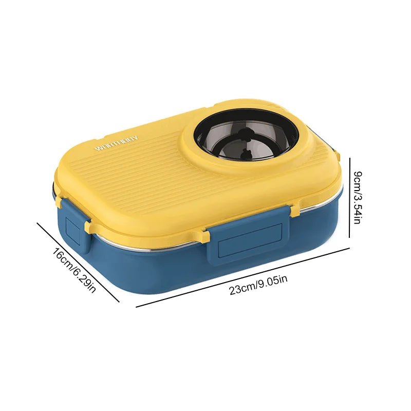LUNCHMATE – Contenitore per pranzo in acciaio inox con 3 scomparti per pasti freschi e organizzati