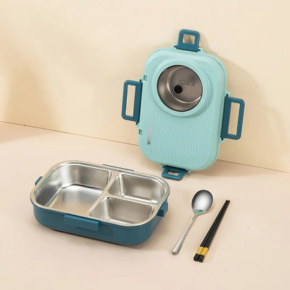LUNCHMATE – Contenitore per pranzo in acciaio inox con 3 scomparti per pasti freschi e organizzati