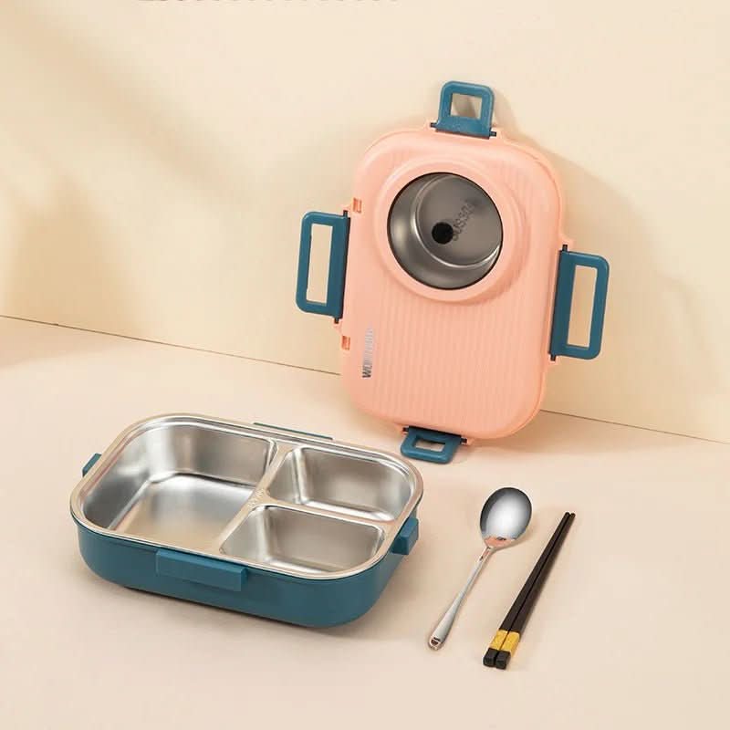 LUNCHMATE – Ruostumattomasta teräksestä valmistettu eväsrasia, jossa on 3 lokeroa tuoreille ja järjestelmällisille aterioille