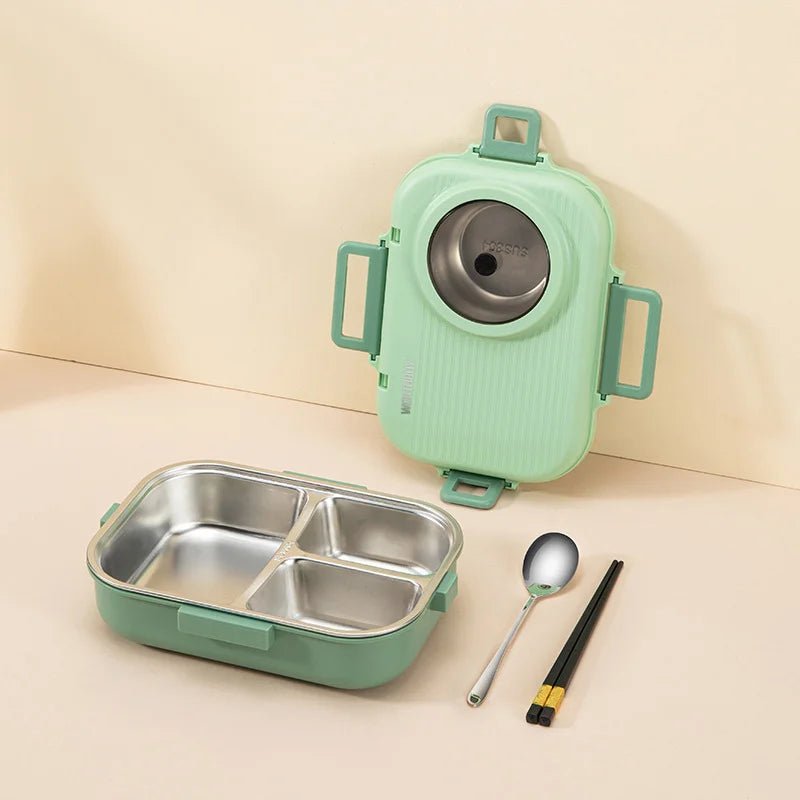 LUNCHMATE – Contenitore per pranzo in acciaio inox con 3 scomparti per pasti freschi e organizzati