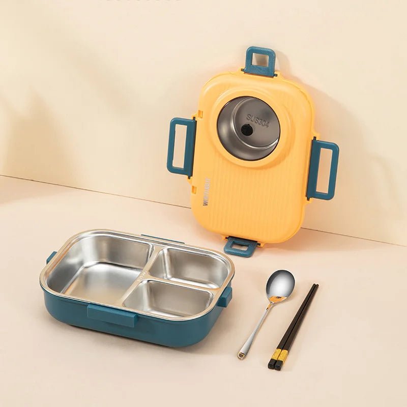 LUNCHMATE – Contenitore per pranzo in acciaio inox con 3 scomparti per pasti freschi e organizzati