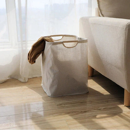 Elegant Foldable Cotton-Linen Laundry Hamper Basket - Large Capacity Organizer 3