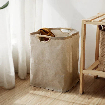 Elegant Foldable Cotton-Linen Laundry Hamper Basket - Large Capacity Organizer 0