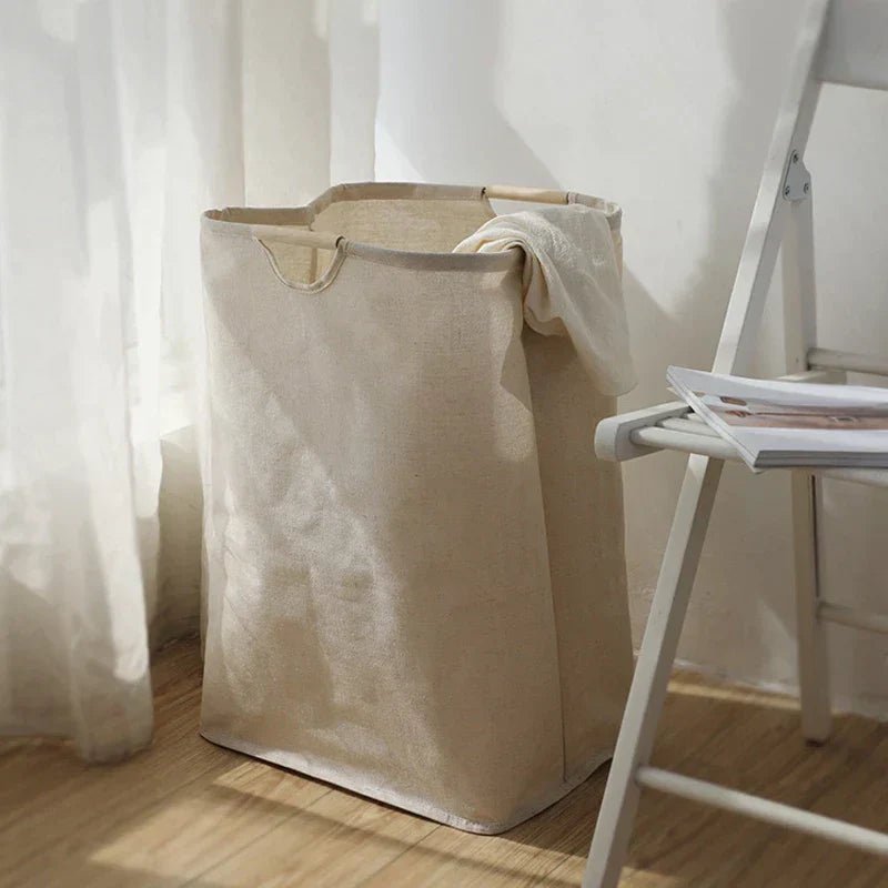 Elegant Foldable Cotton-Linen Laundry Hamper Basket - Large Capacity Organizer 2