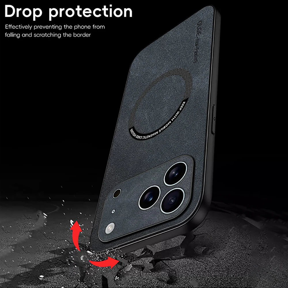 MAGHIDE – Premium Leather MagSafe Case for iPhone 11-17 Series 8