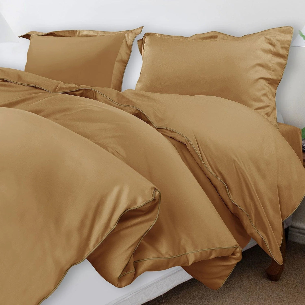 ITALIANEVE – 500 TC katoenen beddengoedset met dekbedovertrek en kussenslopen