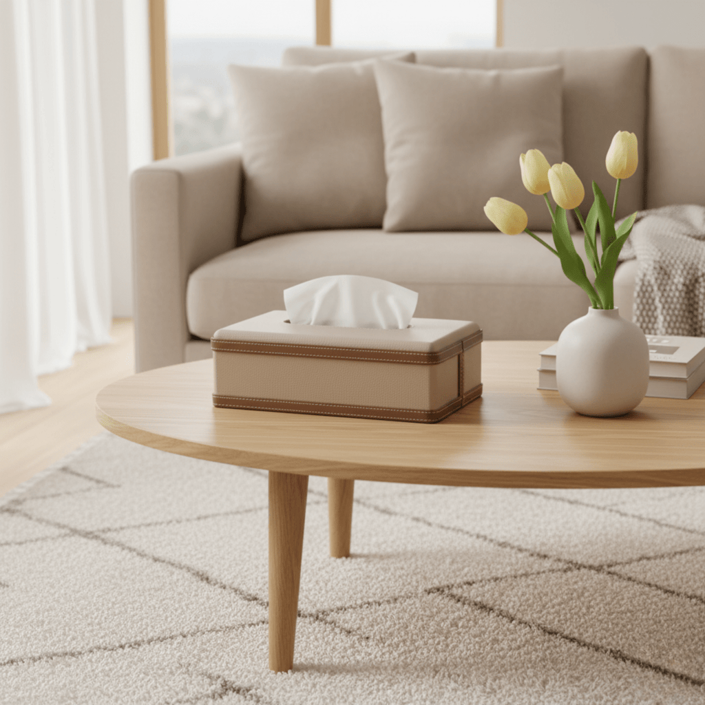 LuxeTiera Leather Tissue Box Holder | Elegant handcrafted leatherite organizer for home, office, and car