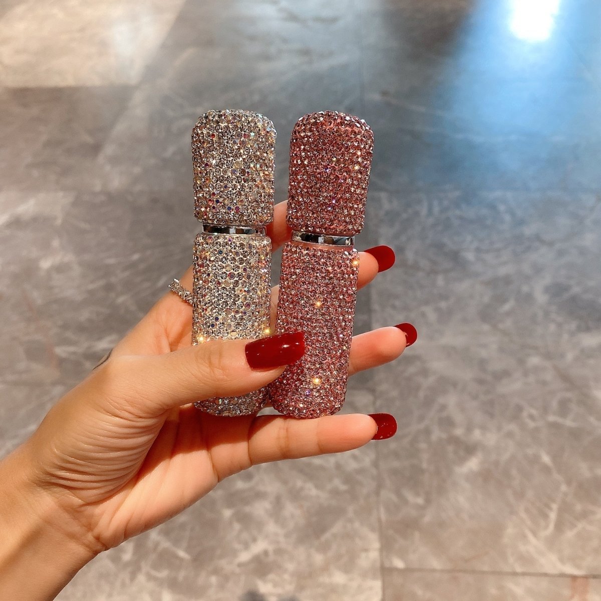  Small perfume bottle - refillable 10 ml perfume bottle in elegant diamond design-6