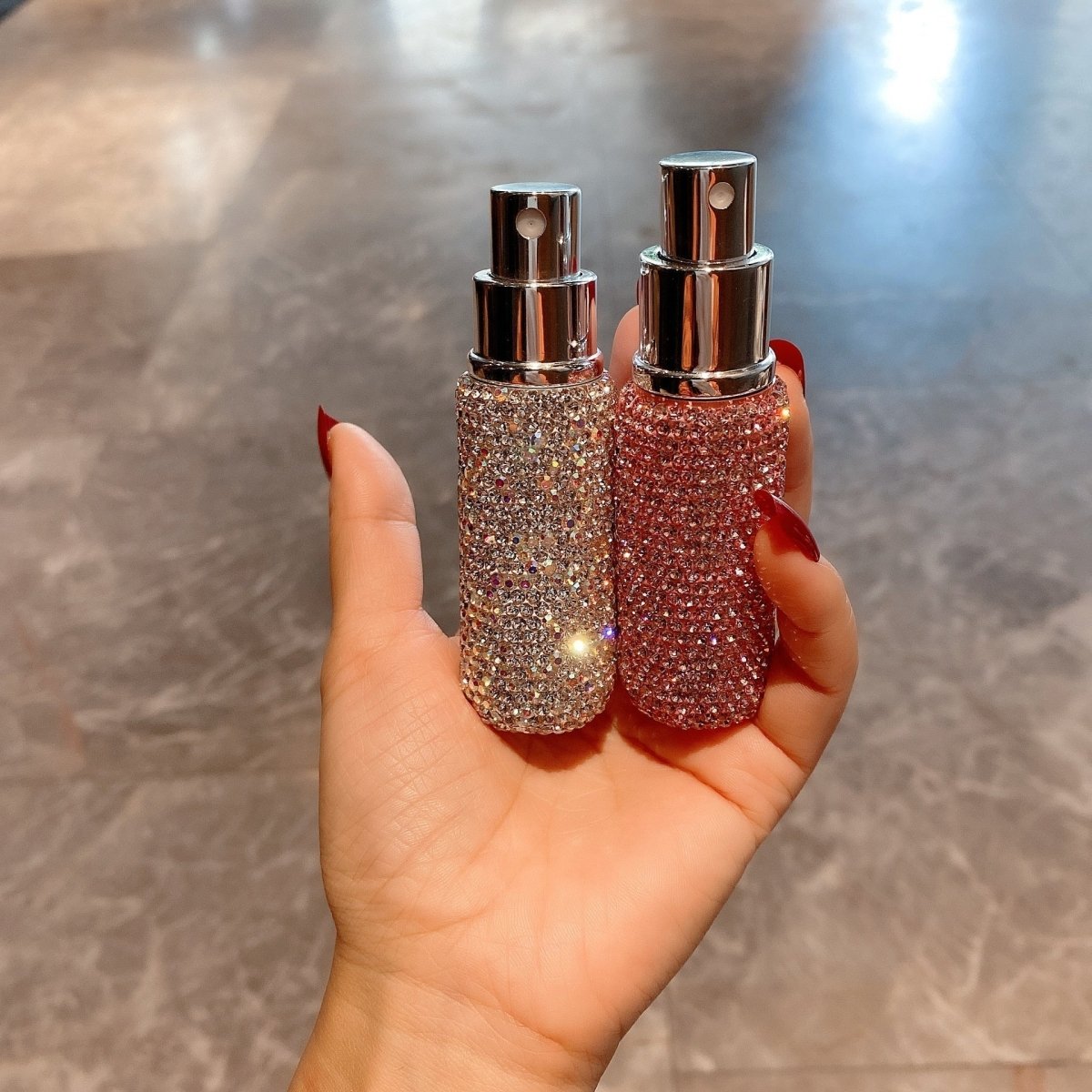  Small perfume bottle - refillable 10 ml perfume bottle in elegant diamond design-5