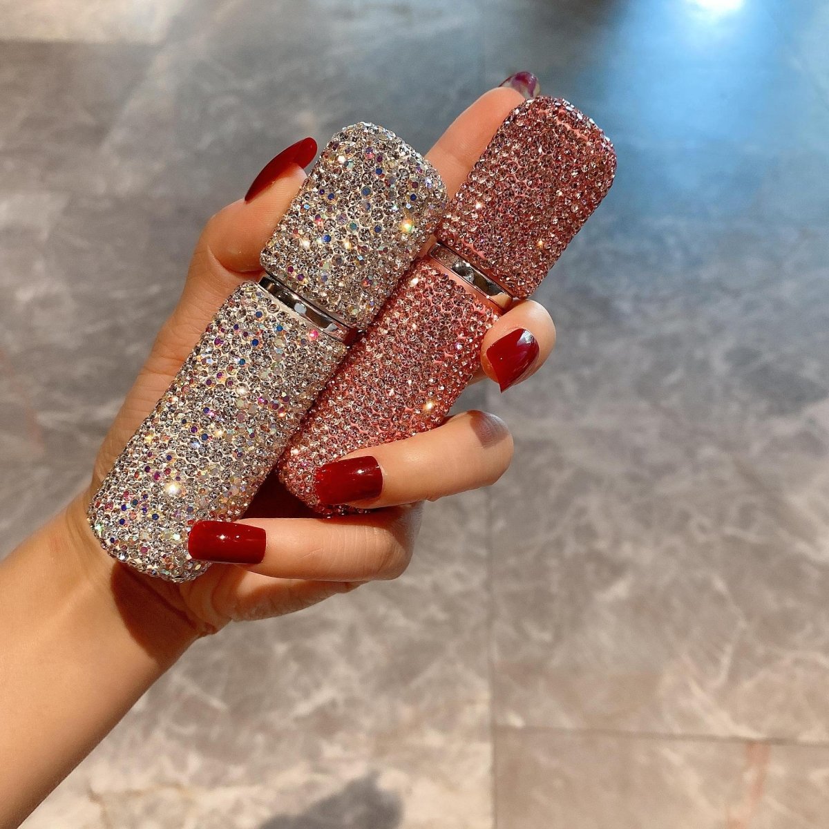  Small perfume bottle - refillable 10 ml perfume bottle in elegant diamond design-4