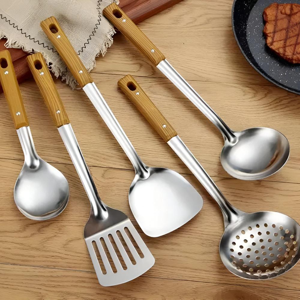  Luxury steel kitchen utensils set - elegant design & durability for stylish cooks-5