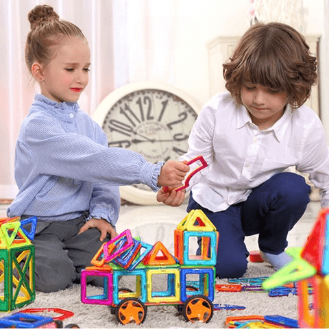 Set Magnabuilder - Blocchi da costruzione magnetici per bambini per stimolare la creatività e l'apprendimento STEM