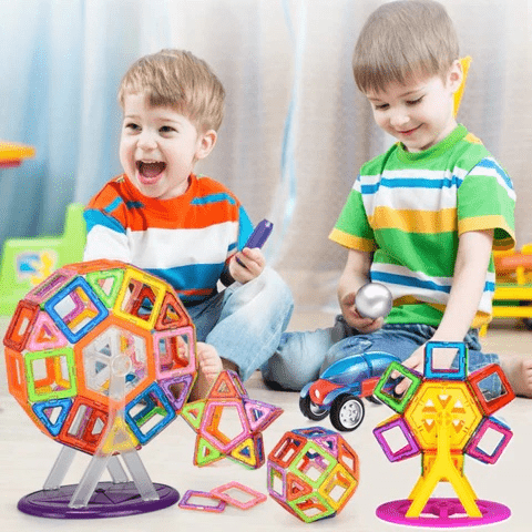 Set Magnabuilder - Blocchi da costruzione magnetici per bambini per stimolare la creatività e l'apprendimento STEM
