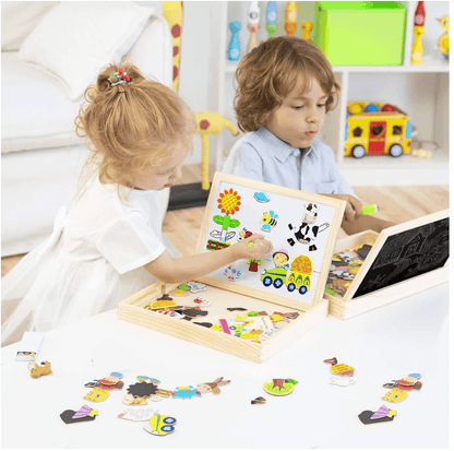 Magnidraw Duo – Quadro de Desenho Magnético e de Giz Dupla Face para Crianças – Aprendizagem e Brincadeira Criativas