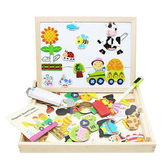 Magnidraw Duo - Dubbelzijdig Magnetisch en Krijttekenbord voor Kinderen - Creatief Leren en Spelen