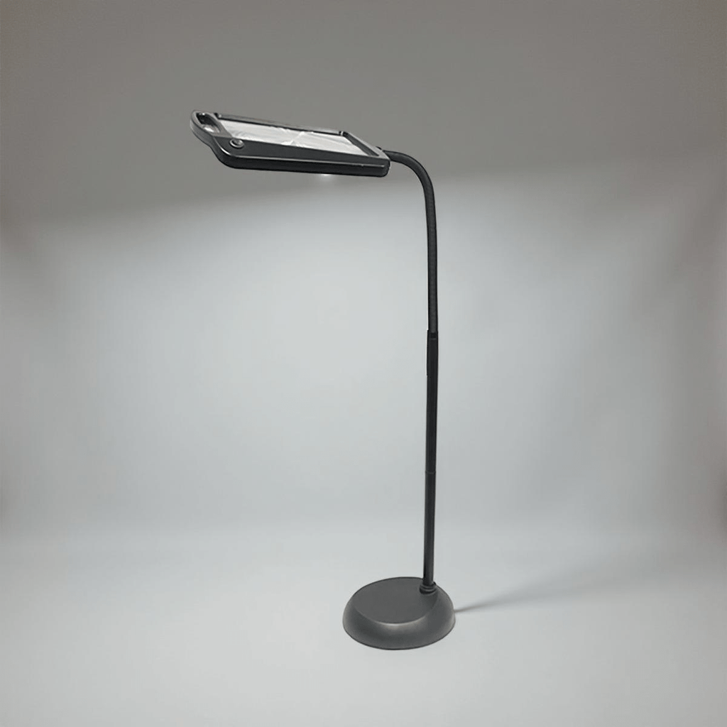 MAGNILITE – Adjustable Floor Lamp with 3X Magnifying Lens & LED Light
